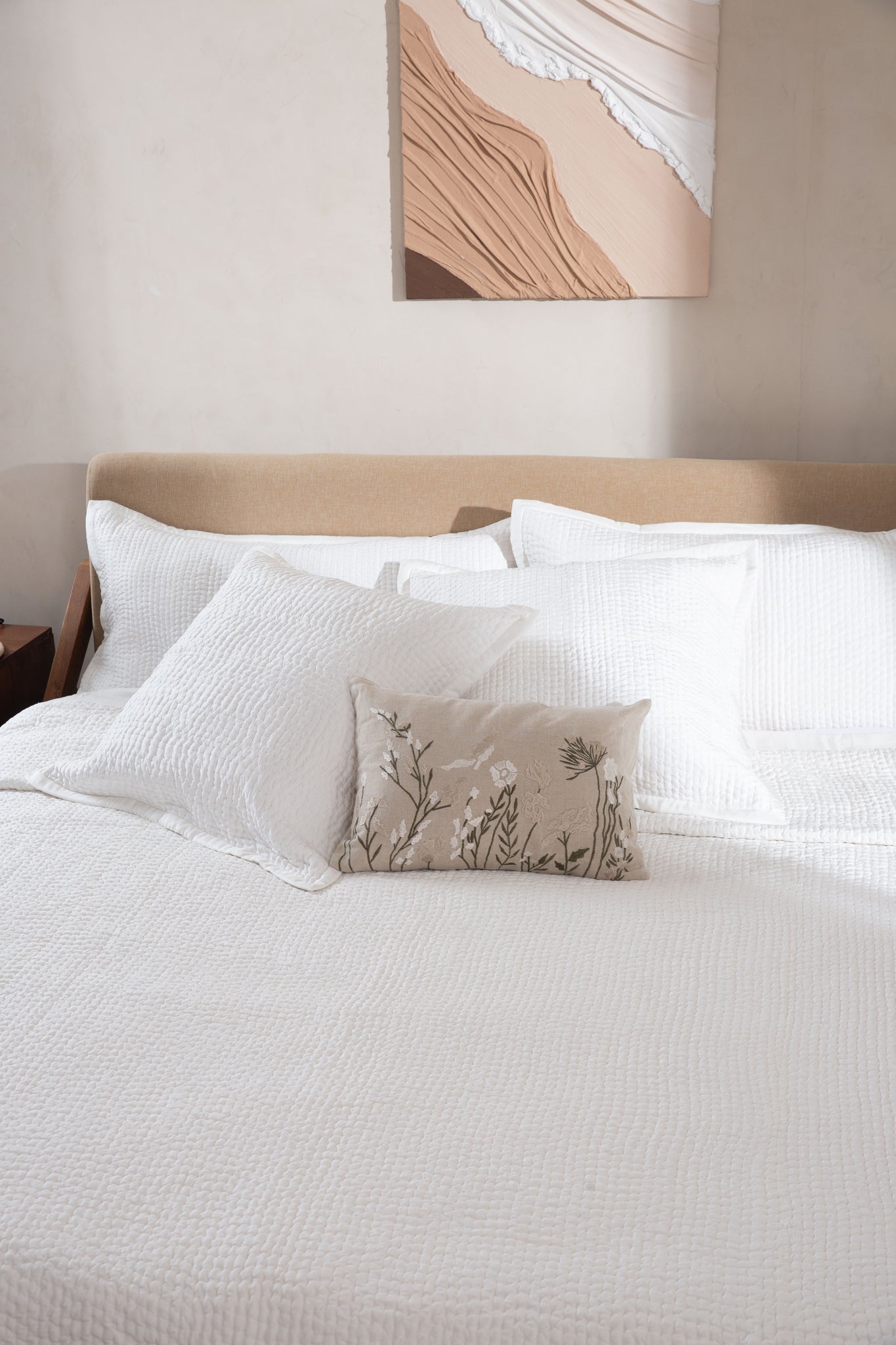 Garden Whispers Lumbar In Natural Linen