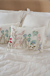 Garden Whispers Lumbar In Ivory Linen