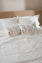 Garden Whispers Lumbar In Ivory Linen