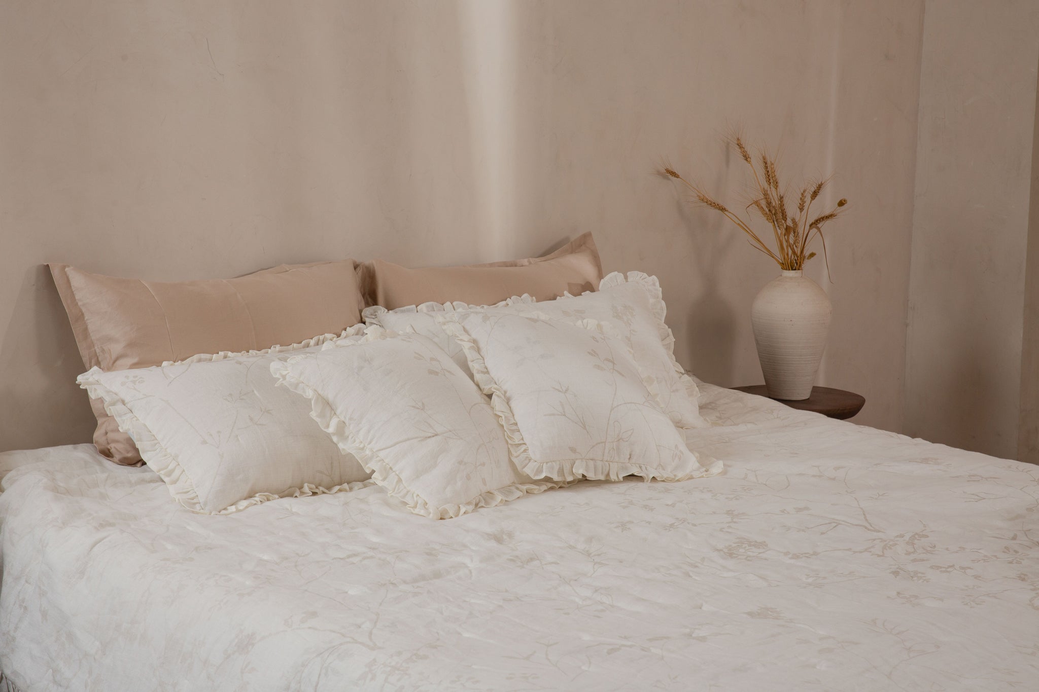 Twilight Ruffle In Ivory Linen