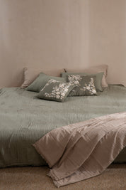 Blossom Stitch In Olive Linen