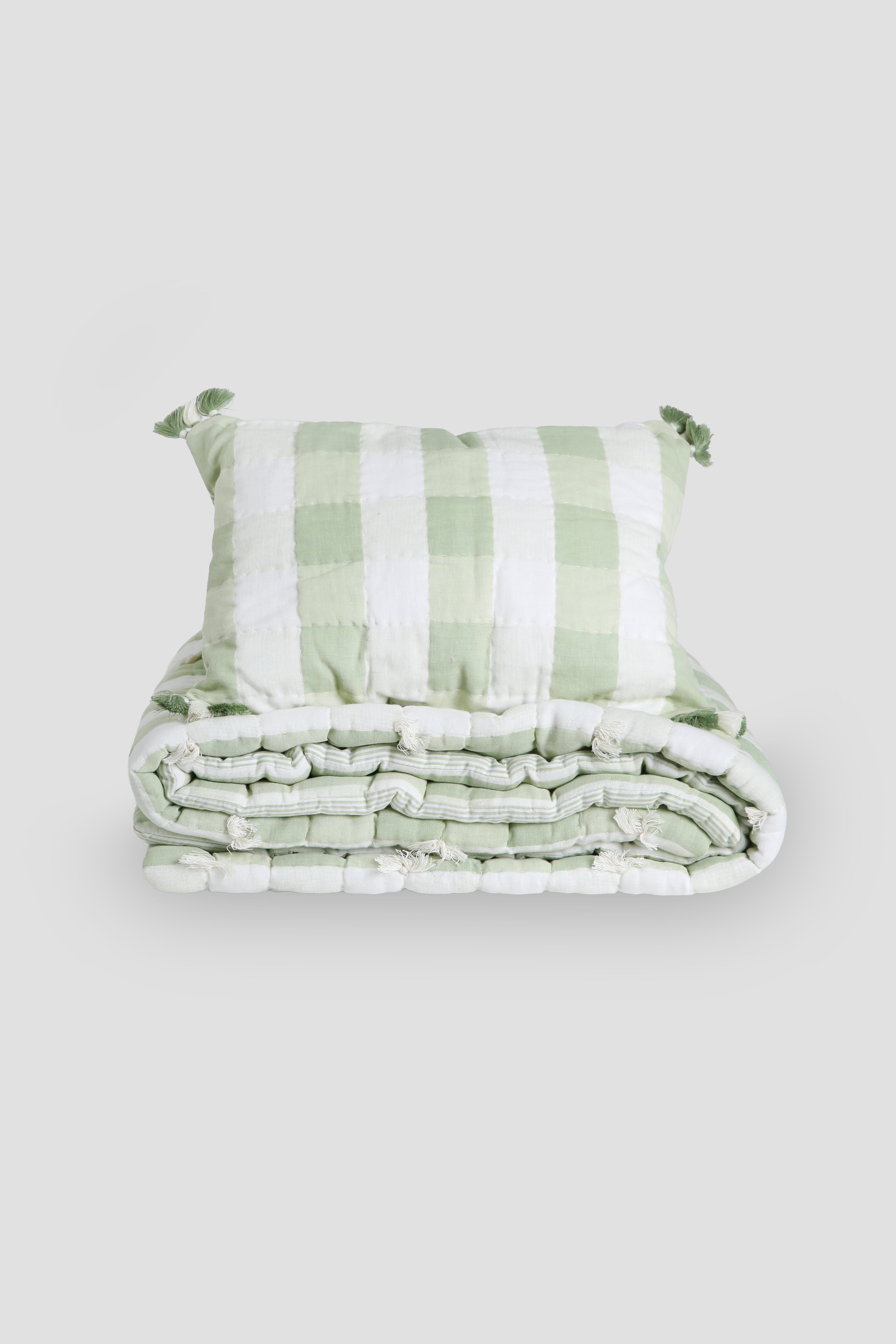 Gingham Cuddle Set - Green