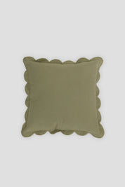 Scallop Cushion In Soft Olive