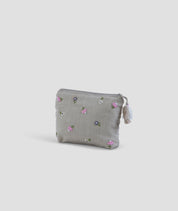 Cosmetic Pouch - Floral Threads - Beige