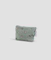 Cosmetic Pouch - Floral Threads - Mint