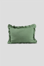 Soft Ruffle Lumbar In Sage Linen