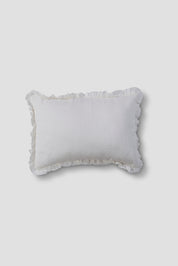 Soft Ruffle Lumbar In Ivory Linen