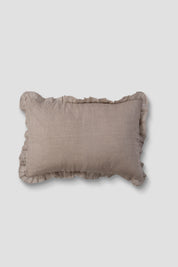 Soft Ruffle Lumbar In Natural Linen