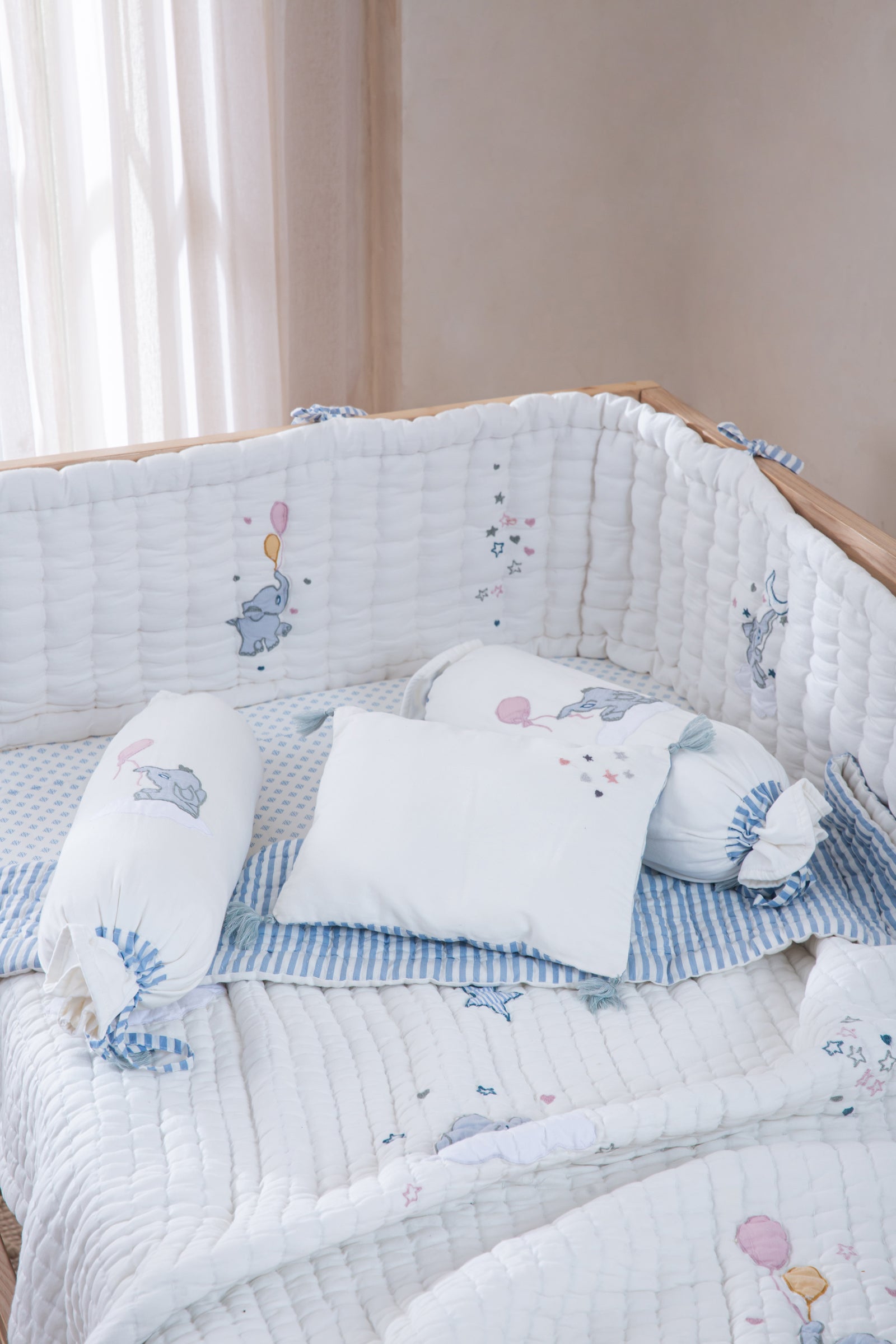 Baby Bedding Set - Little Tuskers - Blue