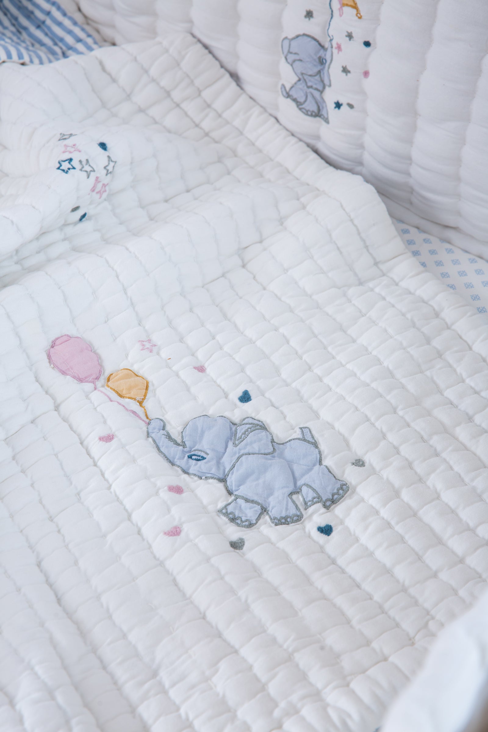 Baby Bedding Set - Little Tuskers - Blue