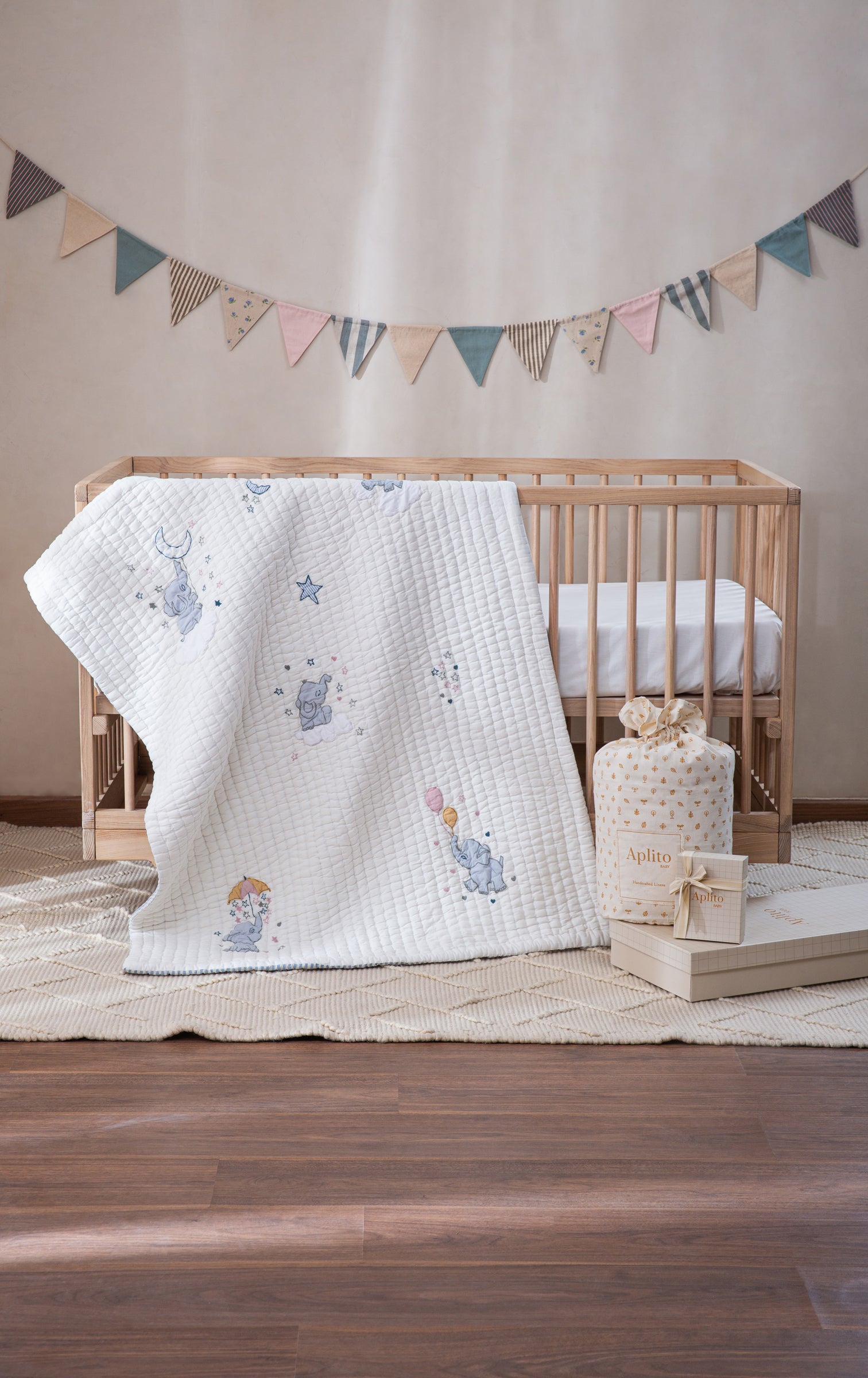 Baby Bedding Set - Little Tuskers - Blue