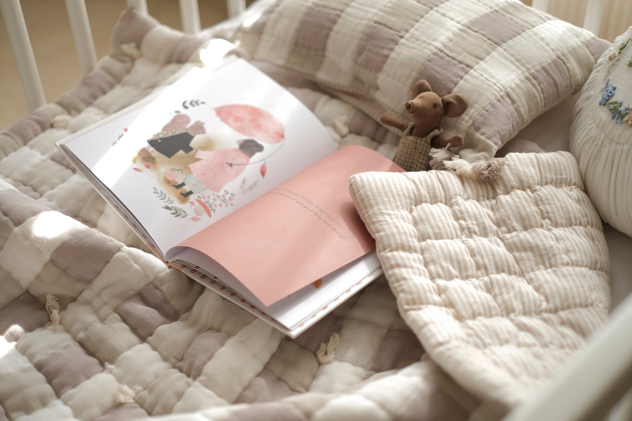 Gingham Cuddle Set - Brown