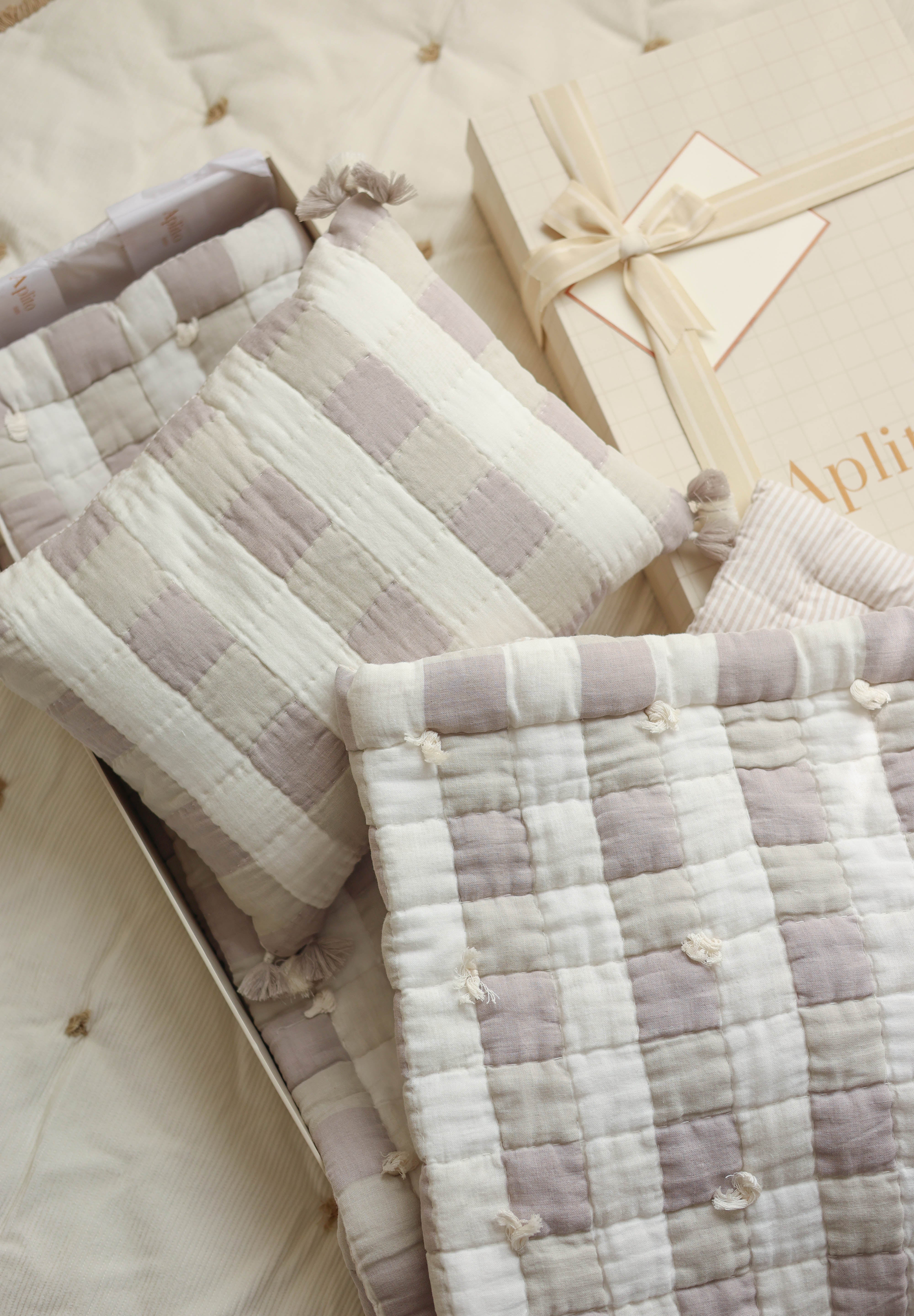 Gingham Cuddle Set - Brown