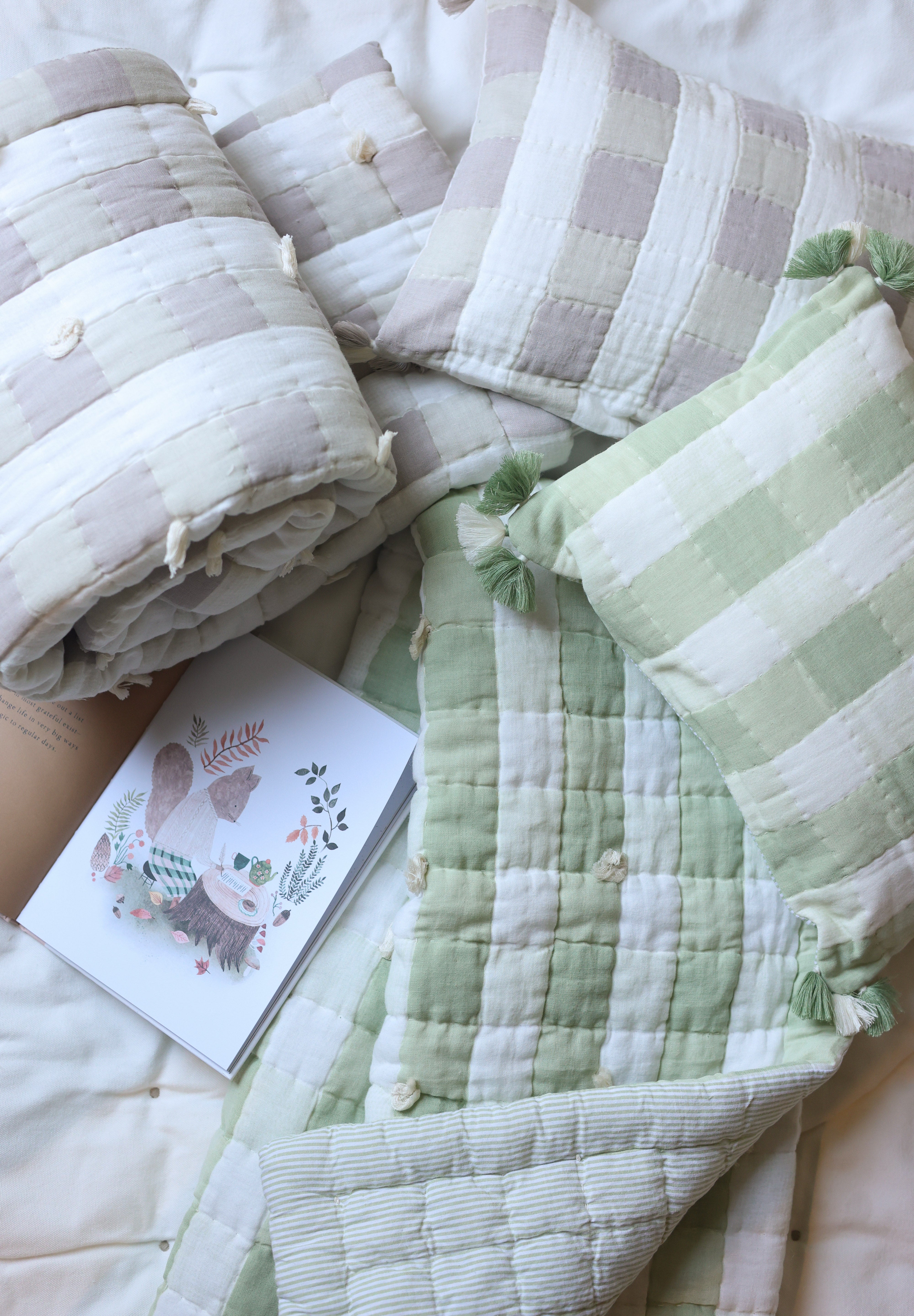 Gingham Cuddle Set - Green