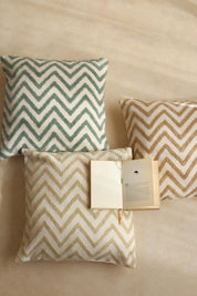 Chevron Tufted Cushion In Beige