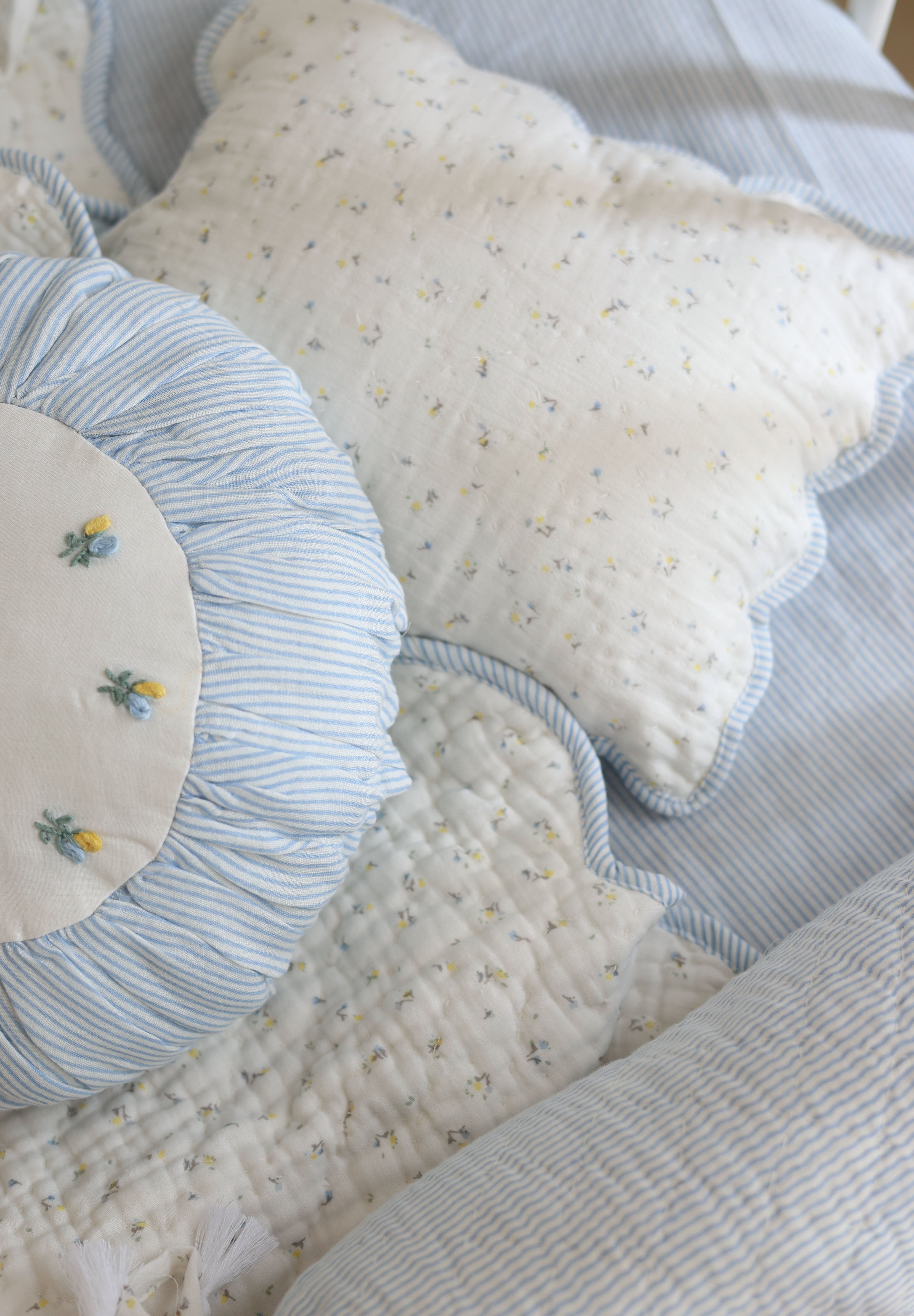 Baby Bedding Set - Sweet Scallop Haven In Blue