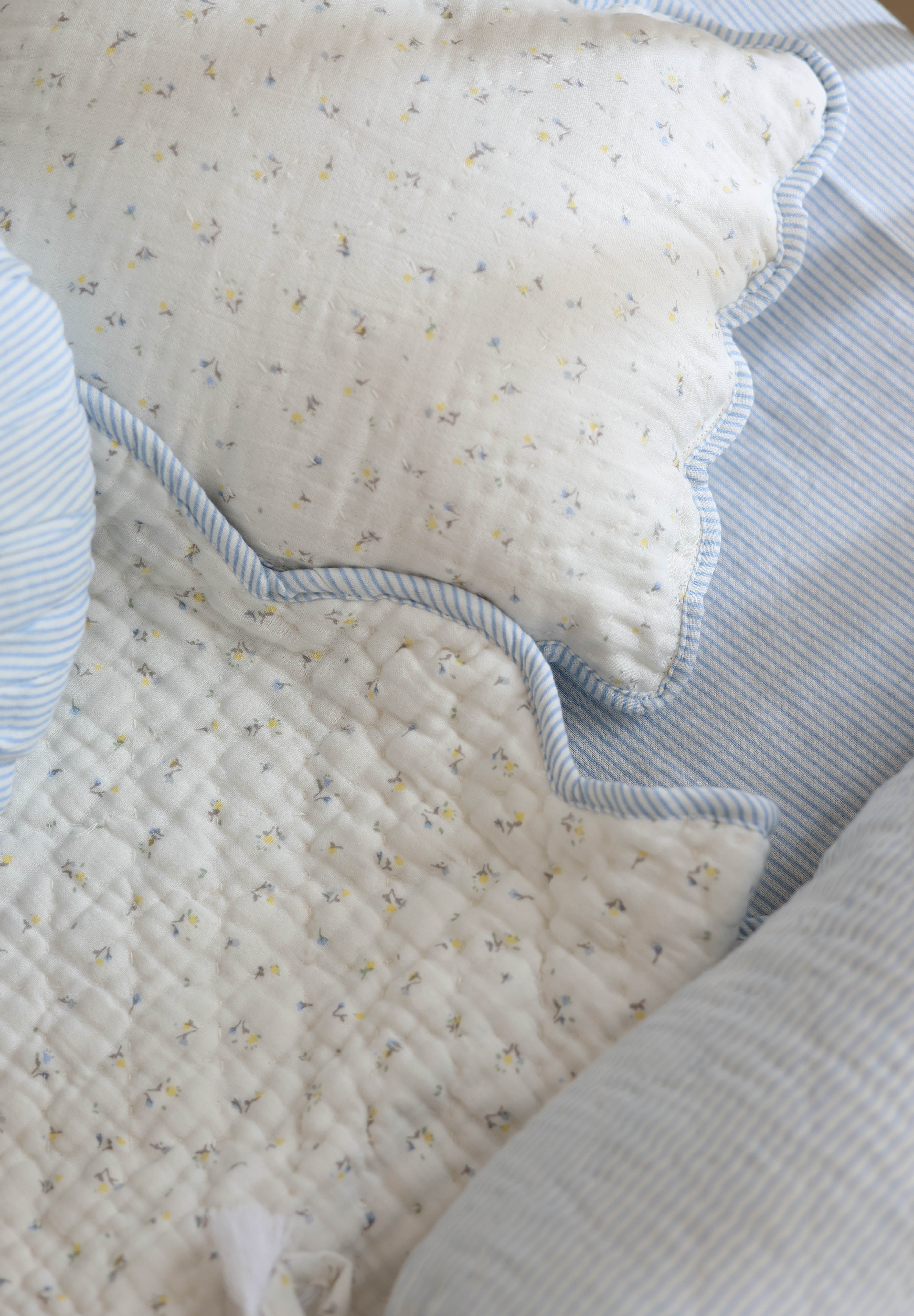 Baby Bedding Set - Sweet Scallop Haven In Blue
