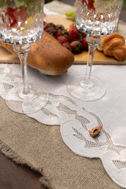 Vintage Table Runner In Grey