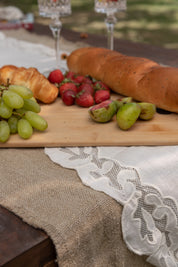 Vintage Table Runner In Grey