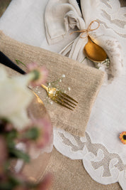 Vintage Table Runner In Grey