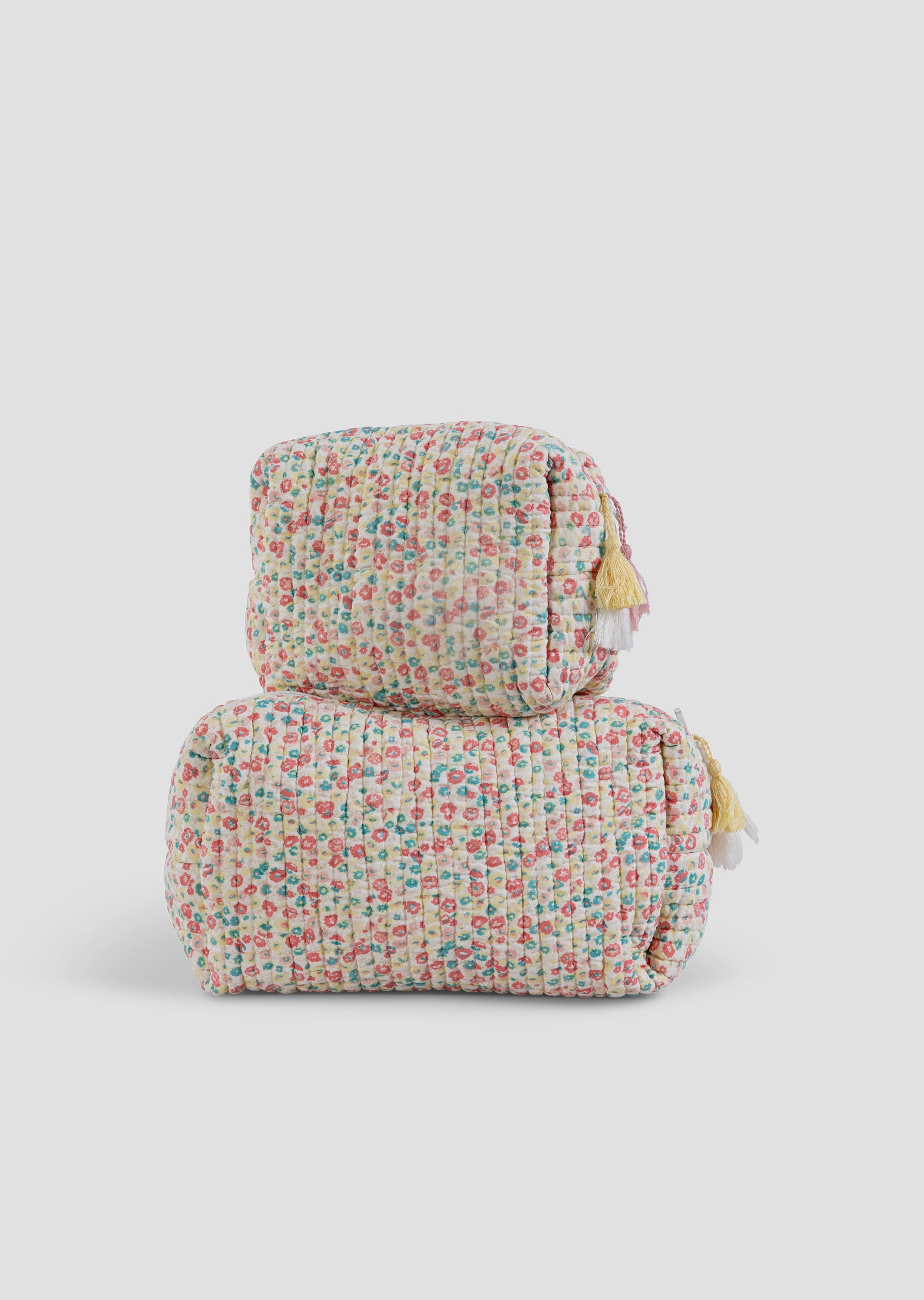 Quilted Toiletry Pouch Set - Cotton Candy