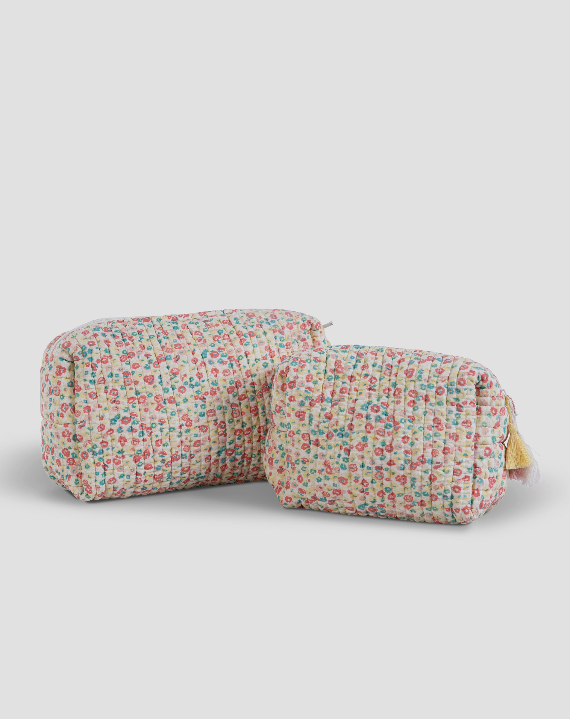 Quilted Toiletry Pouch Set - Cotton Candy