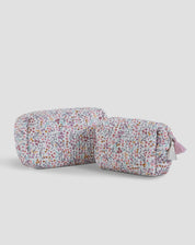 Quilted Toiletry Pouch Set - Sweet Peony