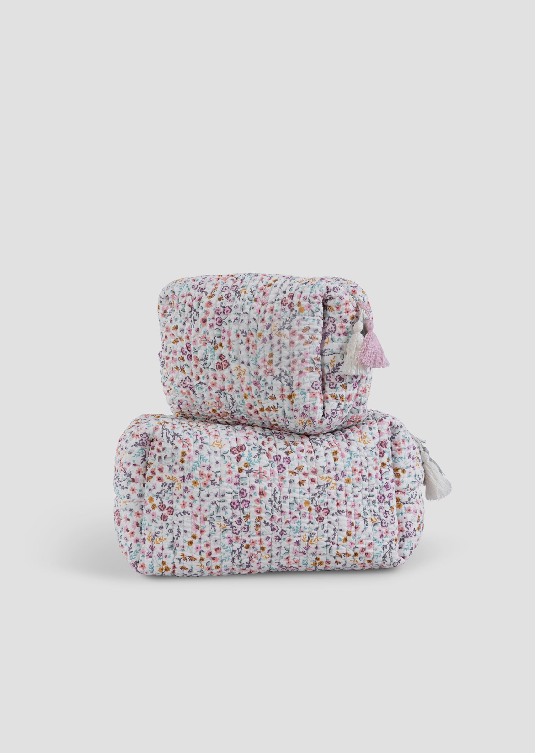 Quilted Toiletry Pouch Set - Sweet Peony