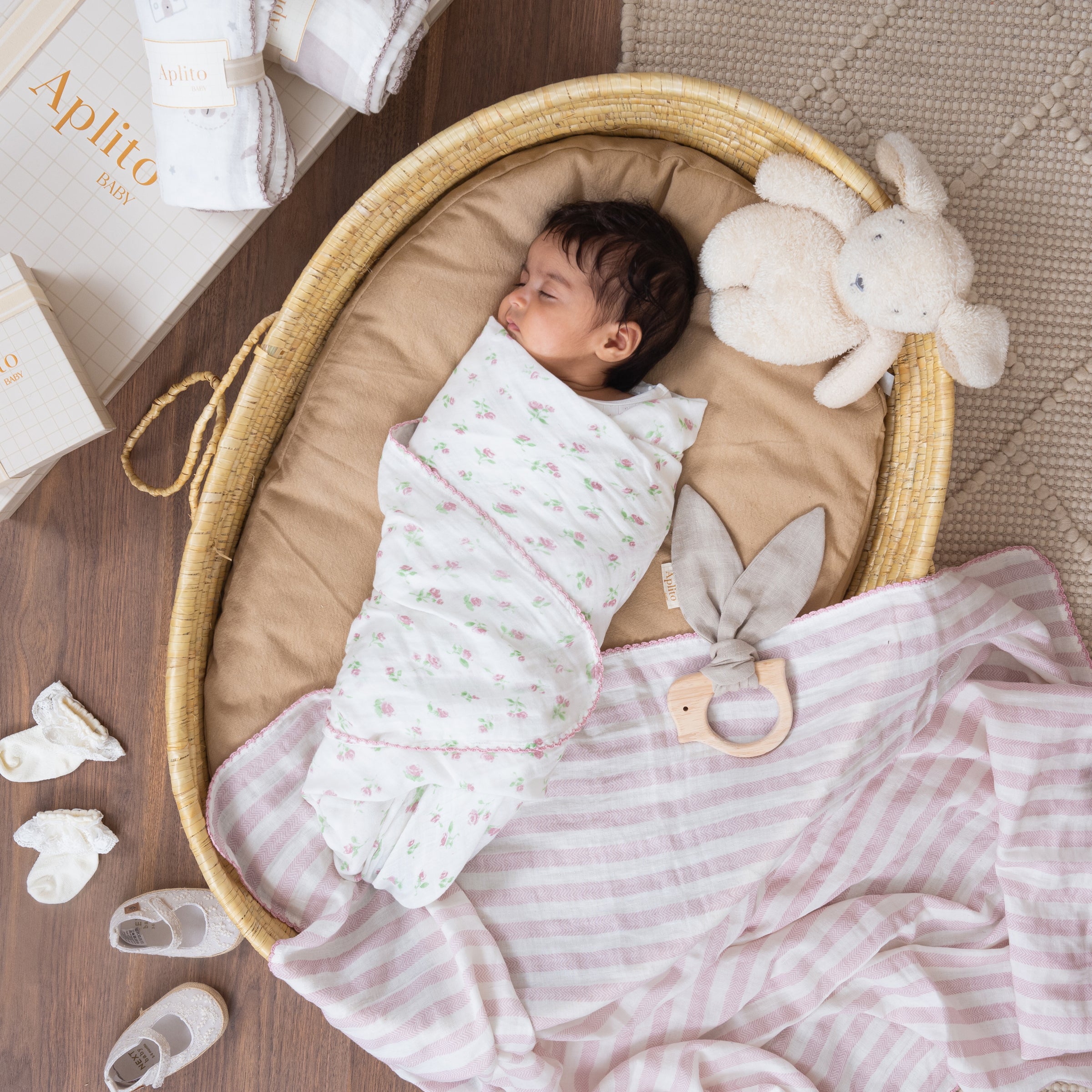 Swaddle Set - Rosy Whisper