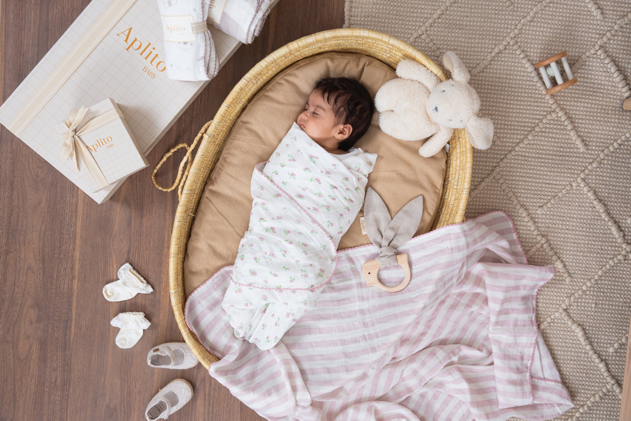 Swaddle Set - Rosy Whisper