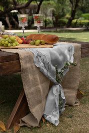 Vintage Table Runner In Grey