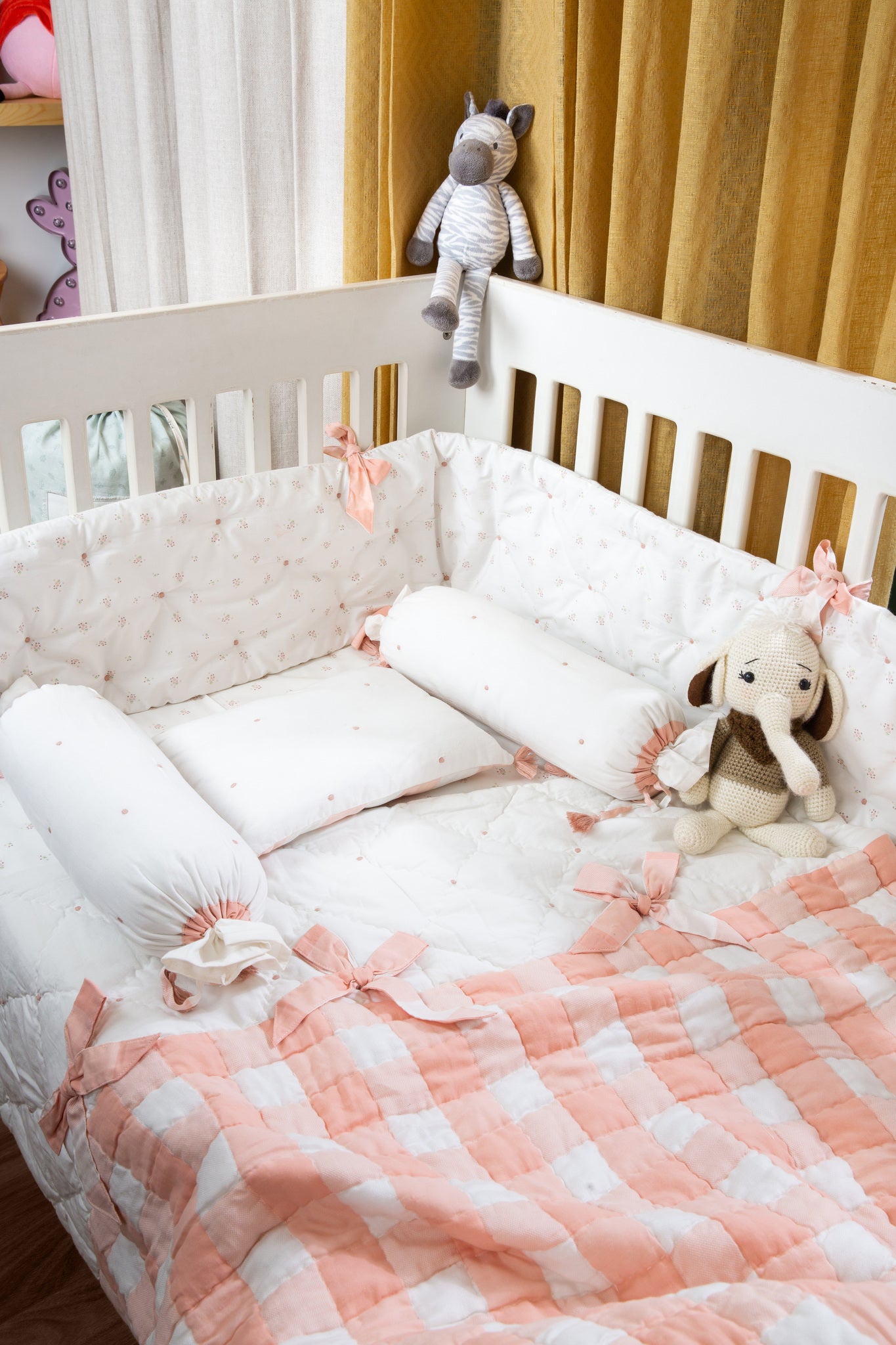 Bolster Pillow Baby Crib Side Cushion Unisex Infant Toddler Baby